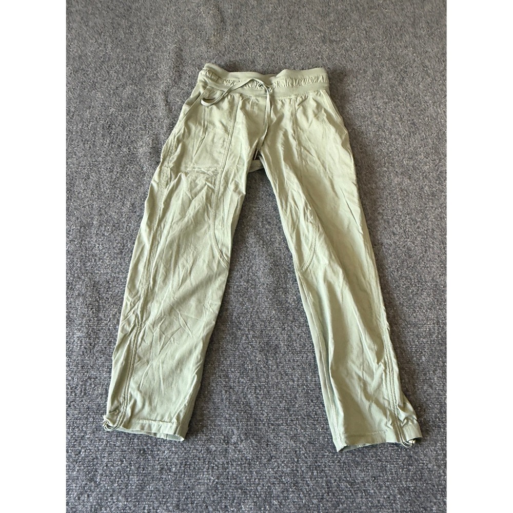 Lululemon Dance Studio Crop Pants Sage Green Ribbed Waist Joggers Size‎ 2